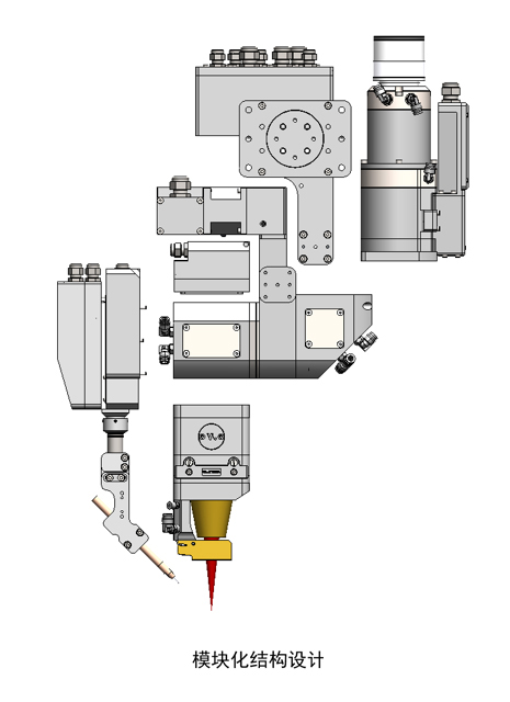 YH533388银河推出新款New-FA3钎熔焊送丝激光焊接头-用于动力电池模组和电池包焊接